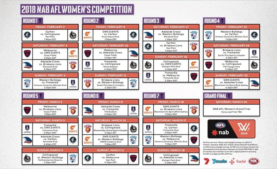 AFL release full AFLW fixture - AFL News - Zero Hanger