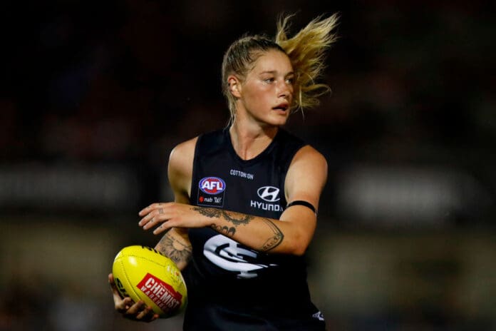 Aflw Star Tayla Harris On The Lookout For Third Club After Blues Talks Fall Apart Zero Hanger