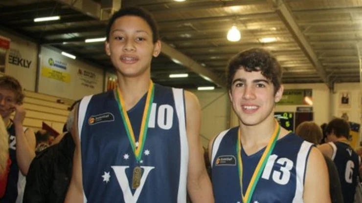 Ben Simmons and Christian Petracca represented Victoria in the under-16 Australian Junior Championships.Credit: Sydney Morning Herald