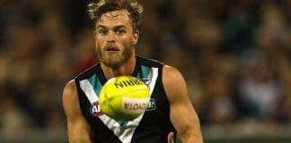 John McCarthy's jumper number was retired by Port Adelaide club in memory of the late footballer. (Getty Images: Ryan Pierse)