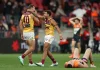 Callum Ah Chee celebrates the Lions' win. Credit: Getty Images