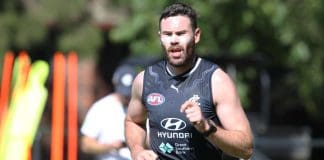 Mitch McGovern on the track at Ikon Park. Picture: Herald Sun