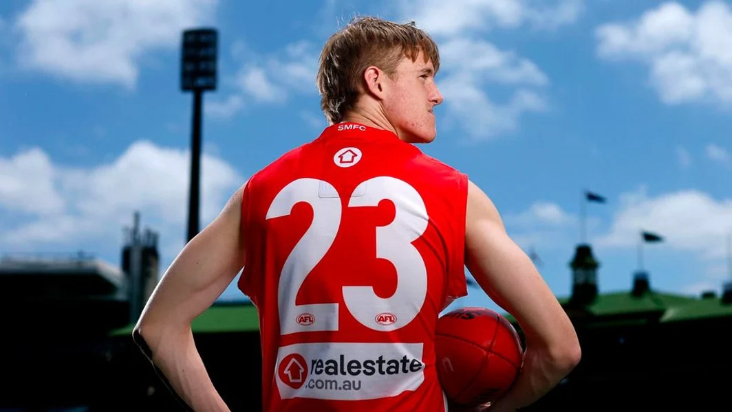 Sydney draftee Ned Bowman will wear the No.23 made famous by Lance Franklin. Picture: Sydney Swans FC