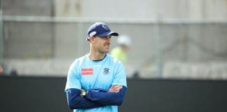 Geelong assistant coach Nigel Lappin at training.. Credit: Geelong