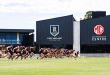 Port Adelaide hits the track. Photo: Matt Sampson/Port Adelaide