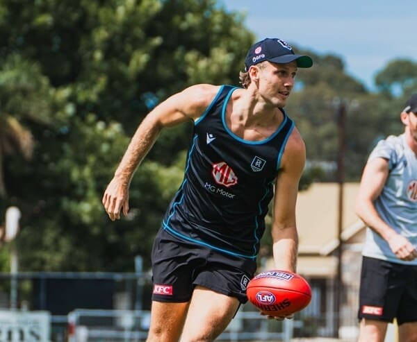 Jack Lukosius at Port Adelaide training. Photo: Jack Dilks/Port Adelaide