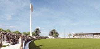 Terraced seating will be installed around the eastern boundary fence to support the growth of AFLW matches. Image: PAFC/Brown Falconer.