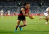 GEELONG, AUSTRALIA - FEBRUARY 25: Isaac Kako of the Bombers in action during the 2025 AFL AAMI Community Series match between the Geelong Cats and the Essendon Bombers at GMHBA Stadium on February 25, 2025 in Geelong, Australia. (Photo by Michael Willson/AFL Photos via Getty Images)