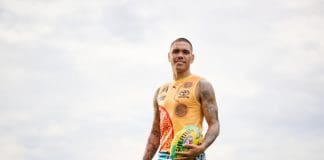 Michael Walters poses for a photo in the 2025 Indigenous All-Stars playing guernsey. Picture: AFL Photos