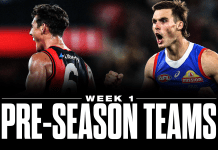 AFL Teams: Pre-Season Week 1