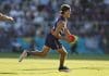 PERTH, AUSTRALIA - MARCH 02: Murphy Reid of the Dockers runs across the ground during the 2025 AAMI AFL Community Series match between Fremantle Dockers and Melbourne Demons at Rushton Park on March 02, 2025 in Mandurah, Australia. (Photo by James Worsfold/AFL Photos/via Getty Images)